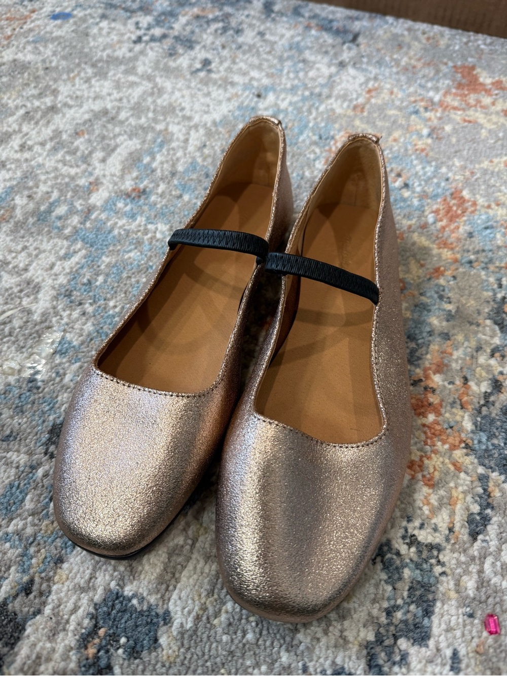 Madewell The Greta Mary Jane Flat Metallic Bronze 6.5